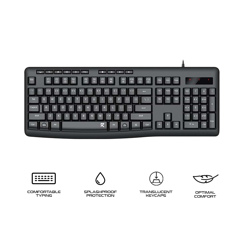 Redragon Wired Office Keyboard Black (BK-7366)