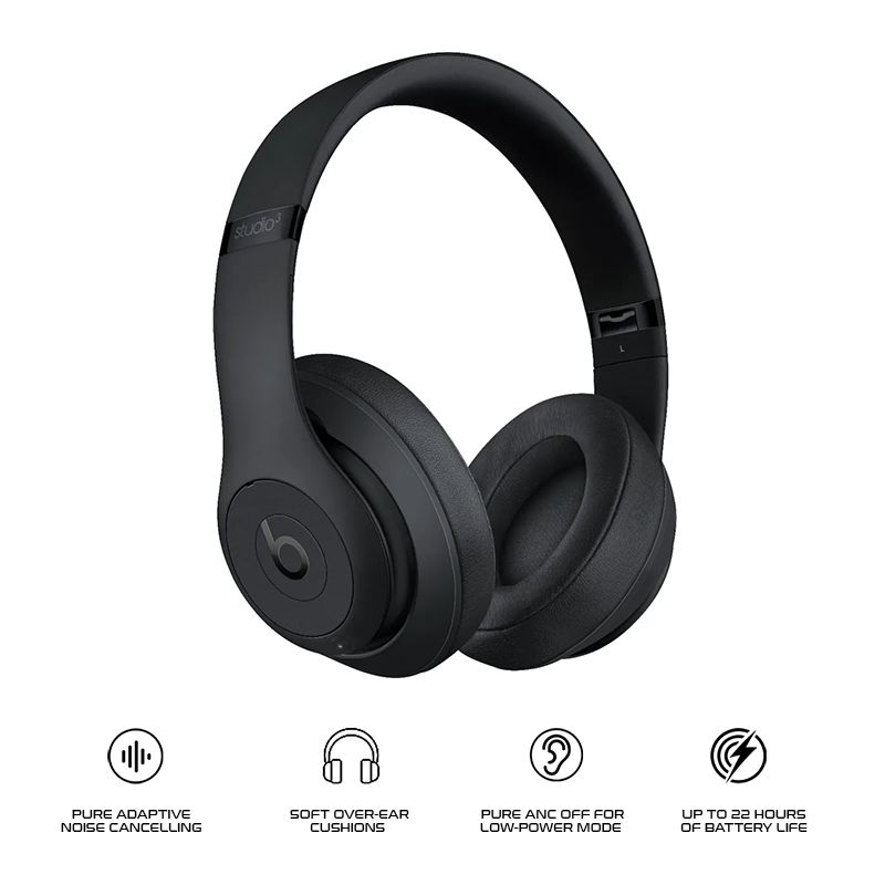 Beats Studio 3 Wireless Headphones Matte Black MX3X2LL/A