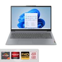 Lenovo IdeaPad Slim 3 15.6" Full HD Touchscreen AMD Ryzen 7 5825U 16GB RAM / 512GB SSD AMD Radeon Graphics Win 11 Arctic Grey 82XM00LMUS