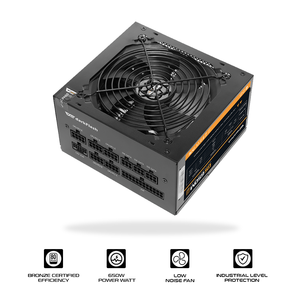 DarkFlash GS650 80+ Bronze Full Modular 650W PSU (Black)