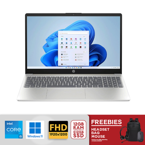 HP 15.6" FHD IPS Notebook Intel Core i5-1334U 12GB DDR4 RAM 512GB SSD Intel Iris Xe Graphics 15-fd0684nr Win11 Natural Silver