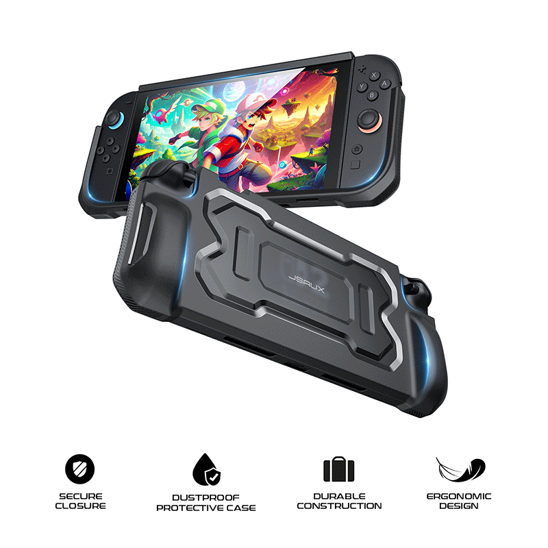 JSAUX Ergonomic Battle Armor Protective Case For Nintendo Switch 2 PC0118 (Black)