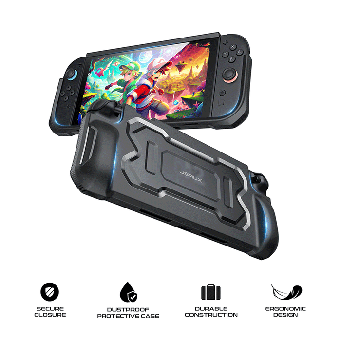 JSAUX Ergonomic Battle Armor Protective Case For Nintendo Switch 2 PC0118 (Black)
