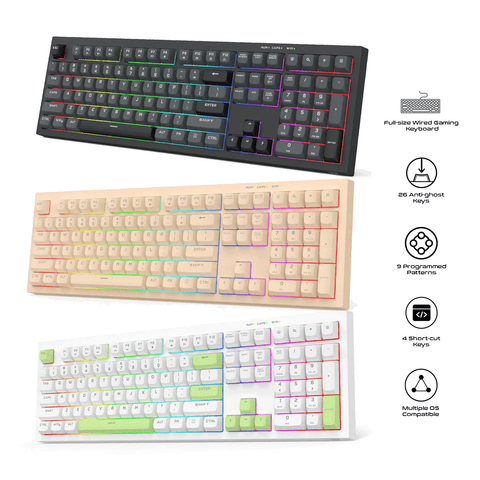 Redragon (K518-RGB-C) CRUX 108 Key Wired RGB Membrane Gaming Keyboard