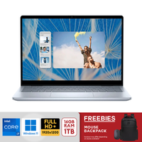 Dell Inspiron 14" FHD+ 2-in-1 Intel Core 7 150U 16GB DDR5 RAM 1TB SSD Intel Graphics Win 11 Ice Blue