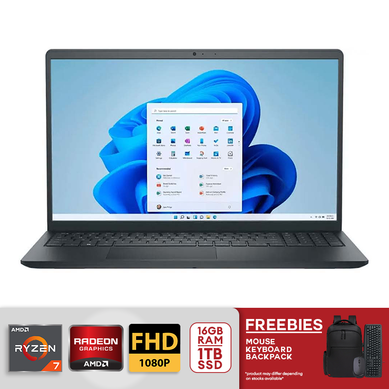 Dell Inspiron 15.6" Touch Screen AMD Ryzen 7-7730U 16GB RAM 1TB SSD AMD Radeon Graphics Win 11 Black