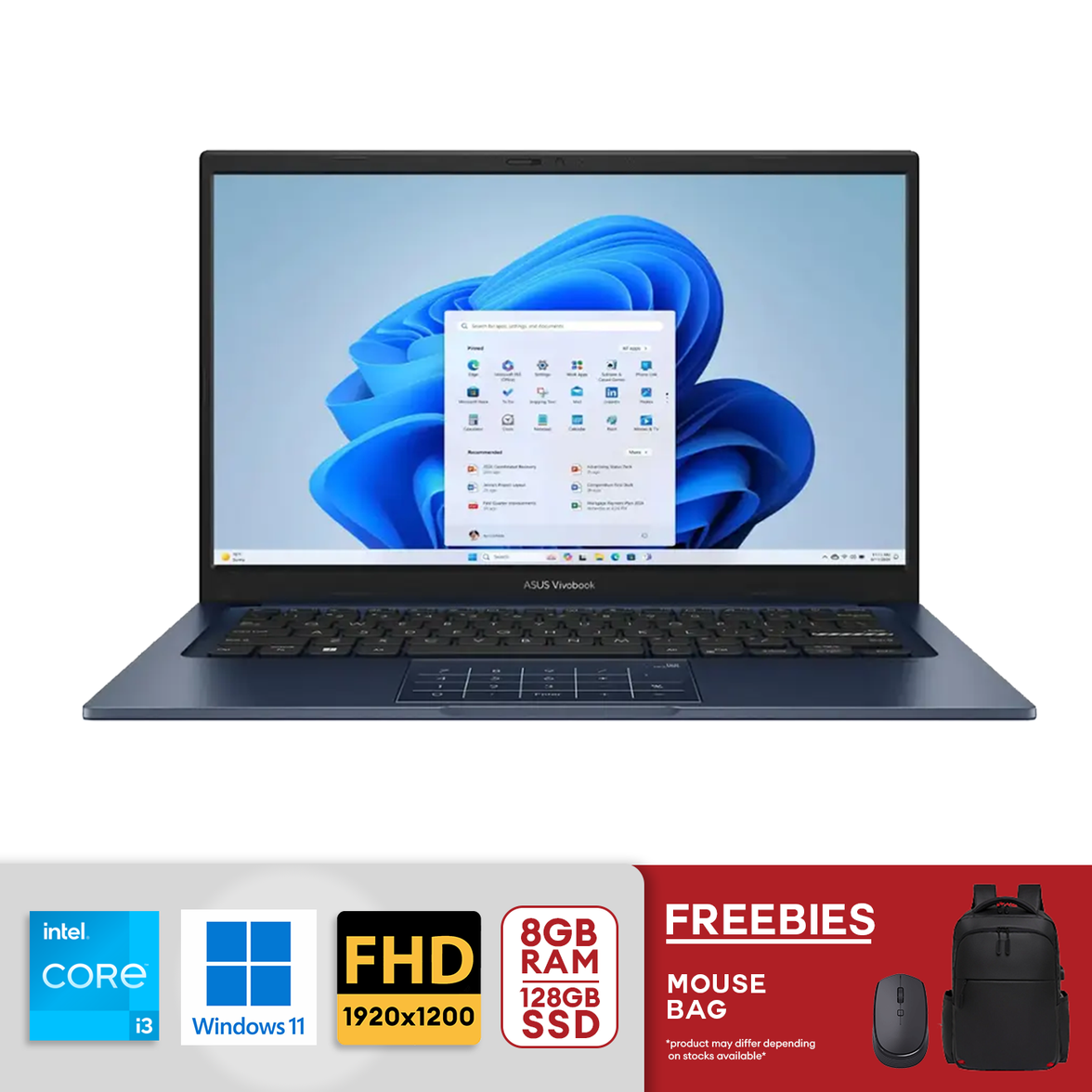 ASUS Vivobook 14" Full HD Intel Core i3-1315U 8GB RAM / 128GB SSD, Win 11 Home Quiet Blue