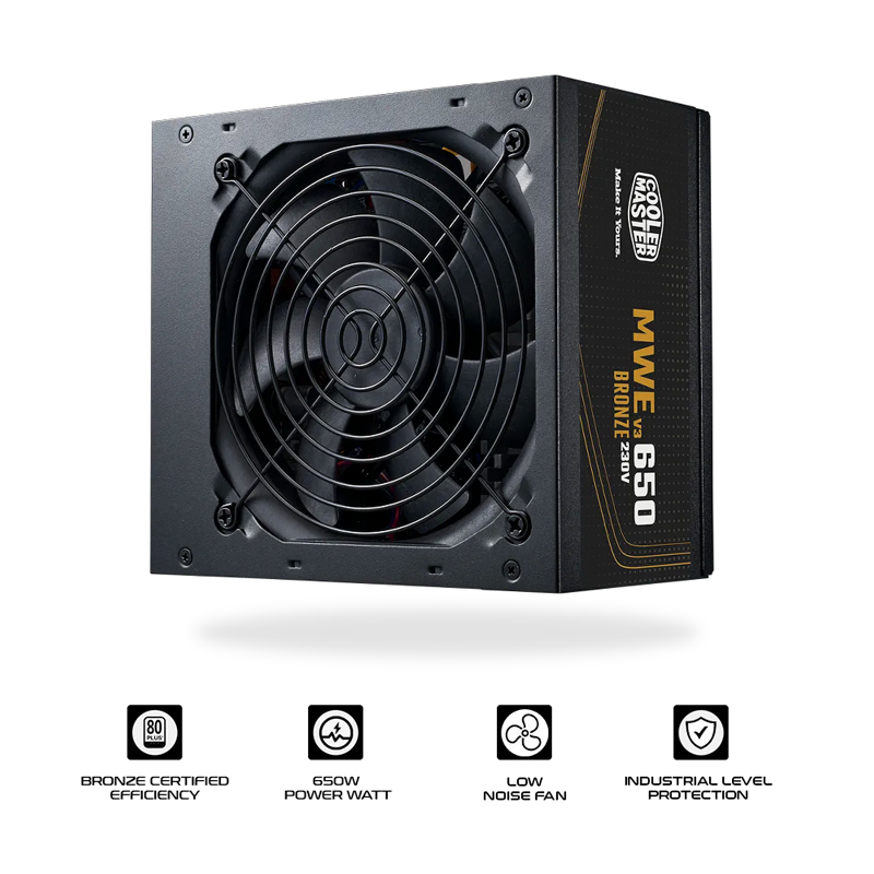 Cooler Master 650W MWE Bronze 650 V3 230V 80+ Bronze PSU MPE-6501-ACABW-3B