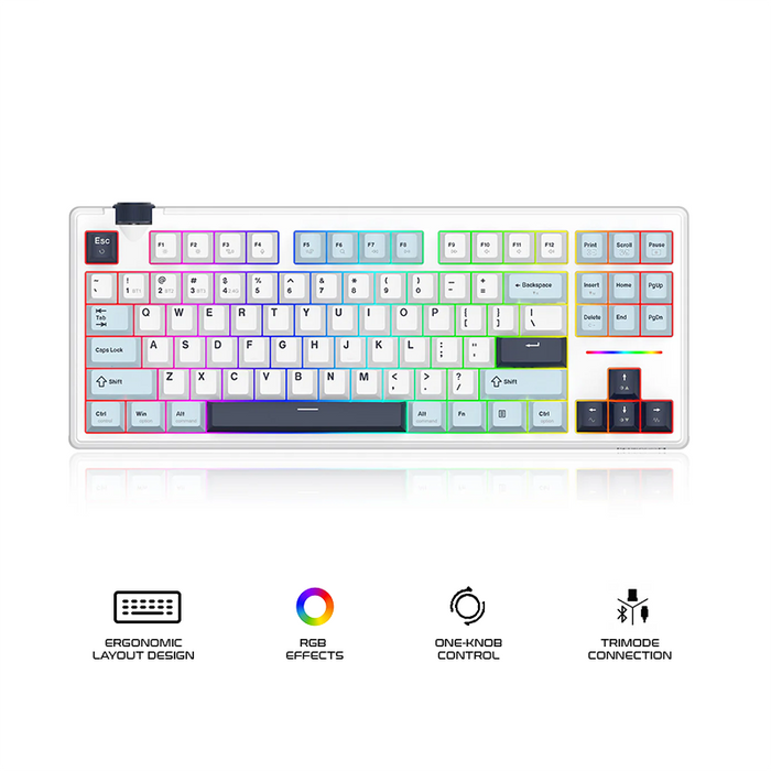 Redragon Cyclone Pro Wireless Gaming Keyboard White (K716WBL-RGB-PRO)