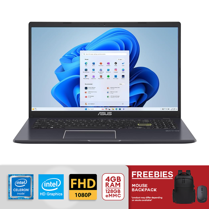 ASUS Vivobook 15.6” FHD Celeron N4500 4GB RAM 128GB eMMC Win11 Star Black L510KA-ES04