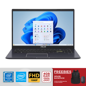 ASUS Vivobook 15.6” FHD Celeron N4500 4GB RAM 128GB eMMC Win11 Star Black L510KA-ES04