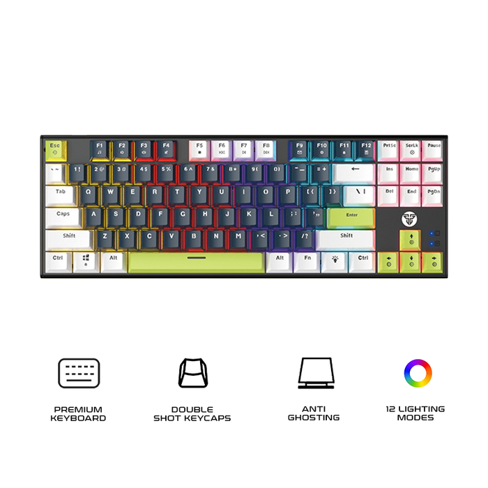 Fantech MK877S ATOM87S Mori Edition Mechanical Gaming Keyboard White Blue Rosie Switch