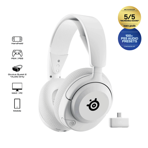 Steelseries Arctis Nova 5P Wireless Gaming Headset White [HS61674]