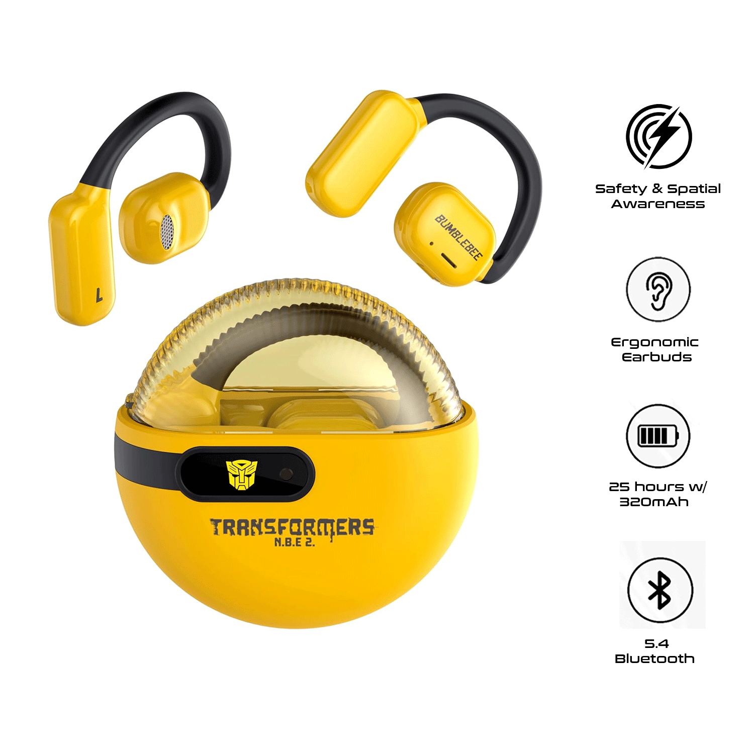 Transformers TF-T09 Gaming Bluetooth Earphone (Yellow)