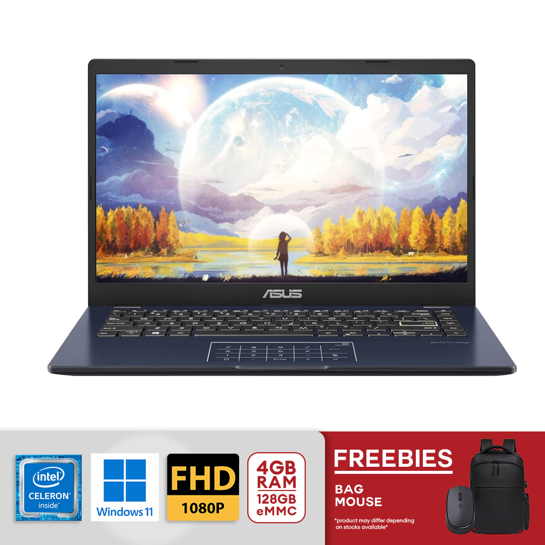 ASUS Vivobook Go 14" FHD Intel Celeron N4500 4GB RAM DDR4 128GB eMMC Win 11 Star Black