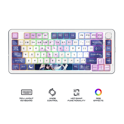 Redragon Cyrus Pro Tri-Mode Gaming Keyboard Violet-White (K681ACG-RGB-PRO)