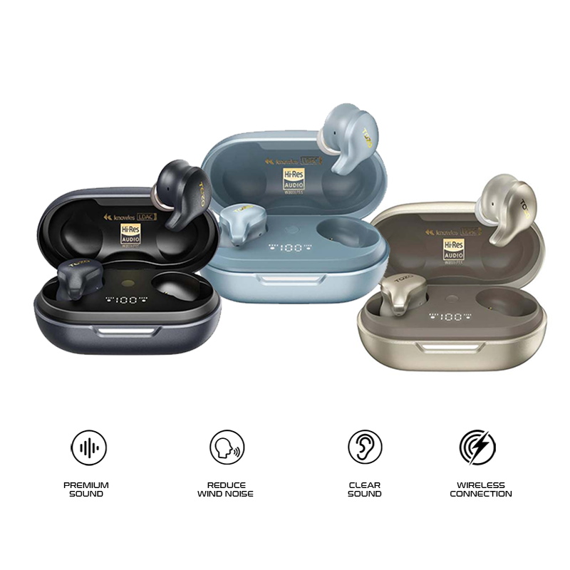 TOZO TWS Earbuds Golden X1 Hybrid ANC Hi Res LDAC IPX6 Wireless Charging 32Hr Playtime