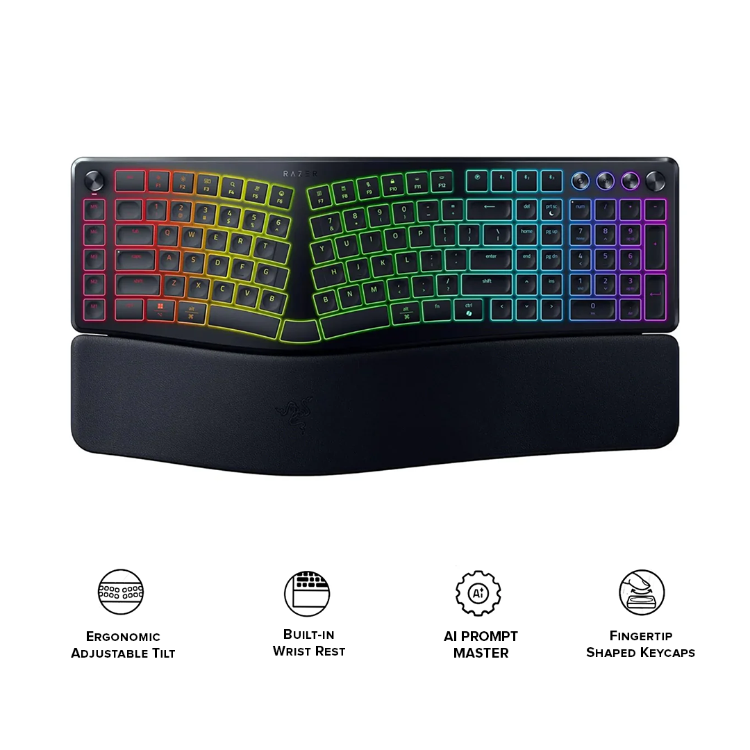 Razer Pro Type Ergo Wireless Split Ergonomic RGB Keyboard