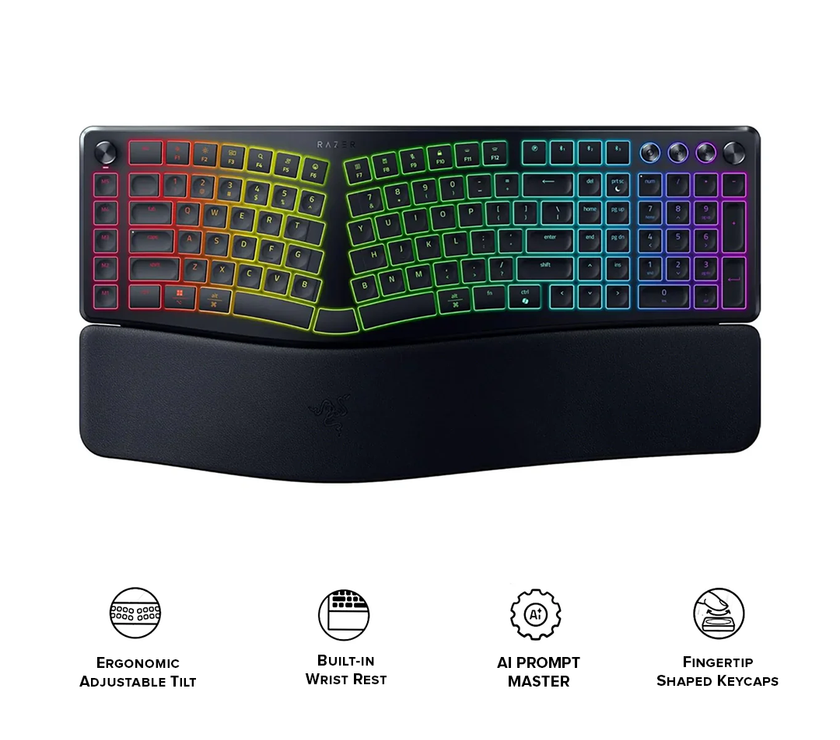 Razer Pro Type Ergo Wireless Split Ergonomic RGB Keyboard