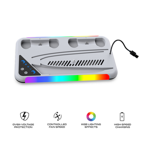 Hozkaii Multifunctional RGB Stand for PS5 Slim/Pro (Black/White) HP5-5001