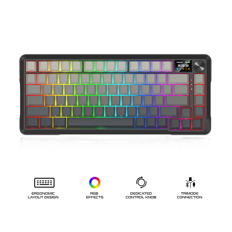 Redragon KEYBOARD WIRELESS (K724SP-RGB-PRO) BEHEMOTH PRO (GRADIENT GREY)