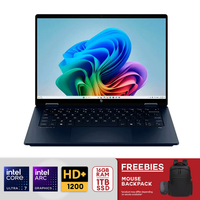 HP OmniBook X Flip 14" 2K Touch-Screen 2-in-1 Copilot+ PC Intel Core Ultra 7-256V 16GB LPDDR5 1TB SSD PCIe 4.0 Intel Arc Graphics Atmospheric Blue