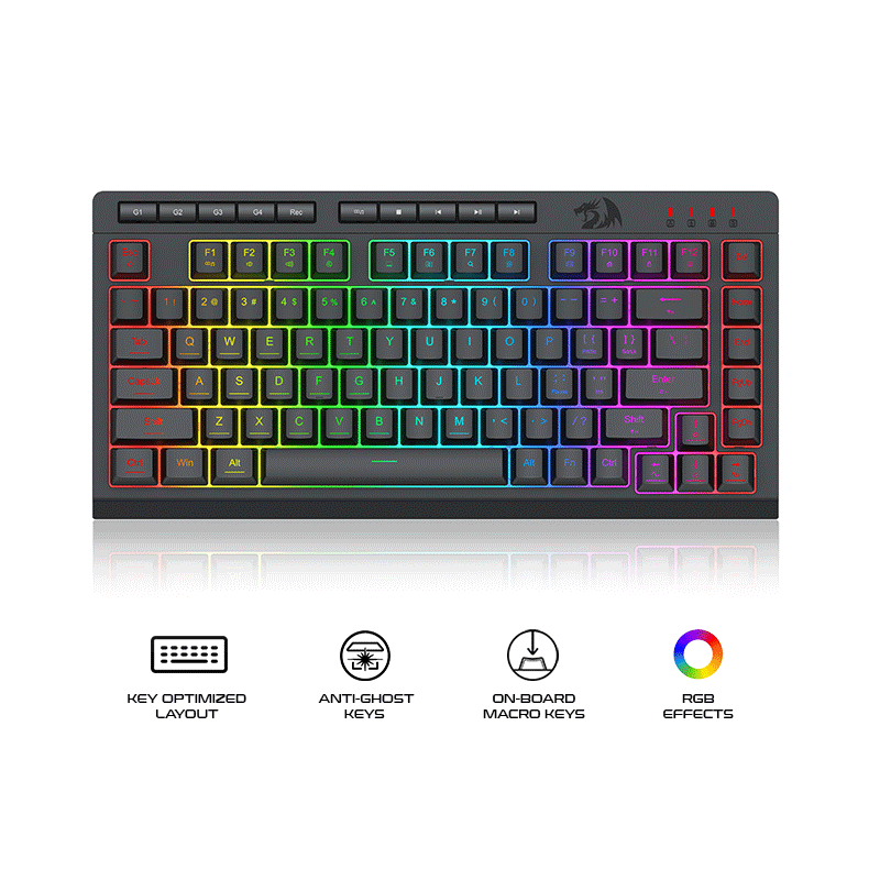 Redragon Crescent Gaming Keyboard Black (K524-RGB)