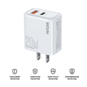 WEKOME Fast Charger 20W 2 PORT A+C - WP-U60