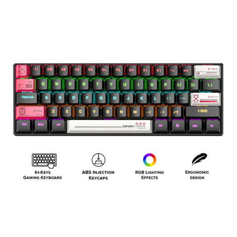 ONIKUMA G55 RGB 61 Buttons Low profile Mechanical Switches Gaming Keyboard