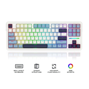 Redragon K728WBB RGB Antonium Pro 87 Keys 80% Gasket Mounted TKL Wireless Mechanical Keyboard (White & Blue)