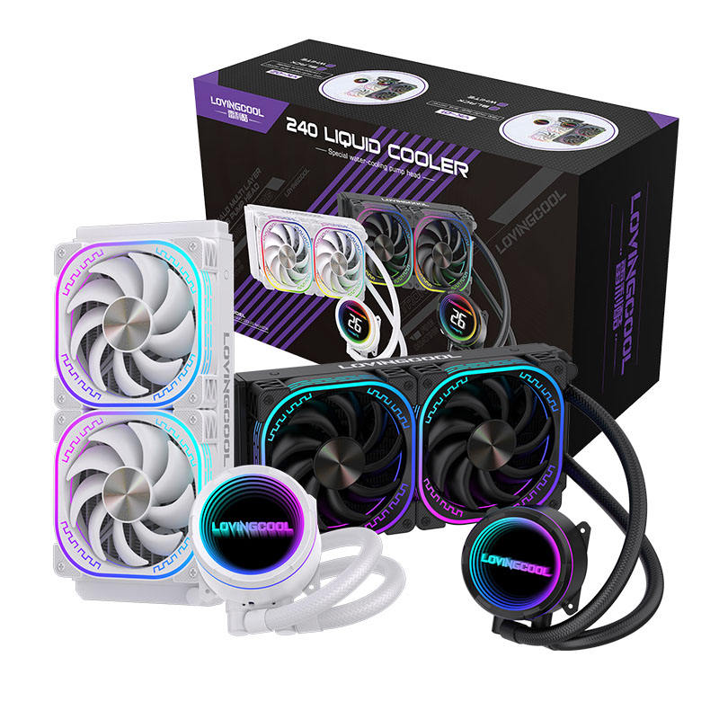 Lovingcool YK-W120-02 120mm AIO ARGB Liquid CPU Cooler with Temp Display