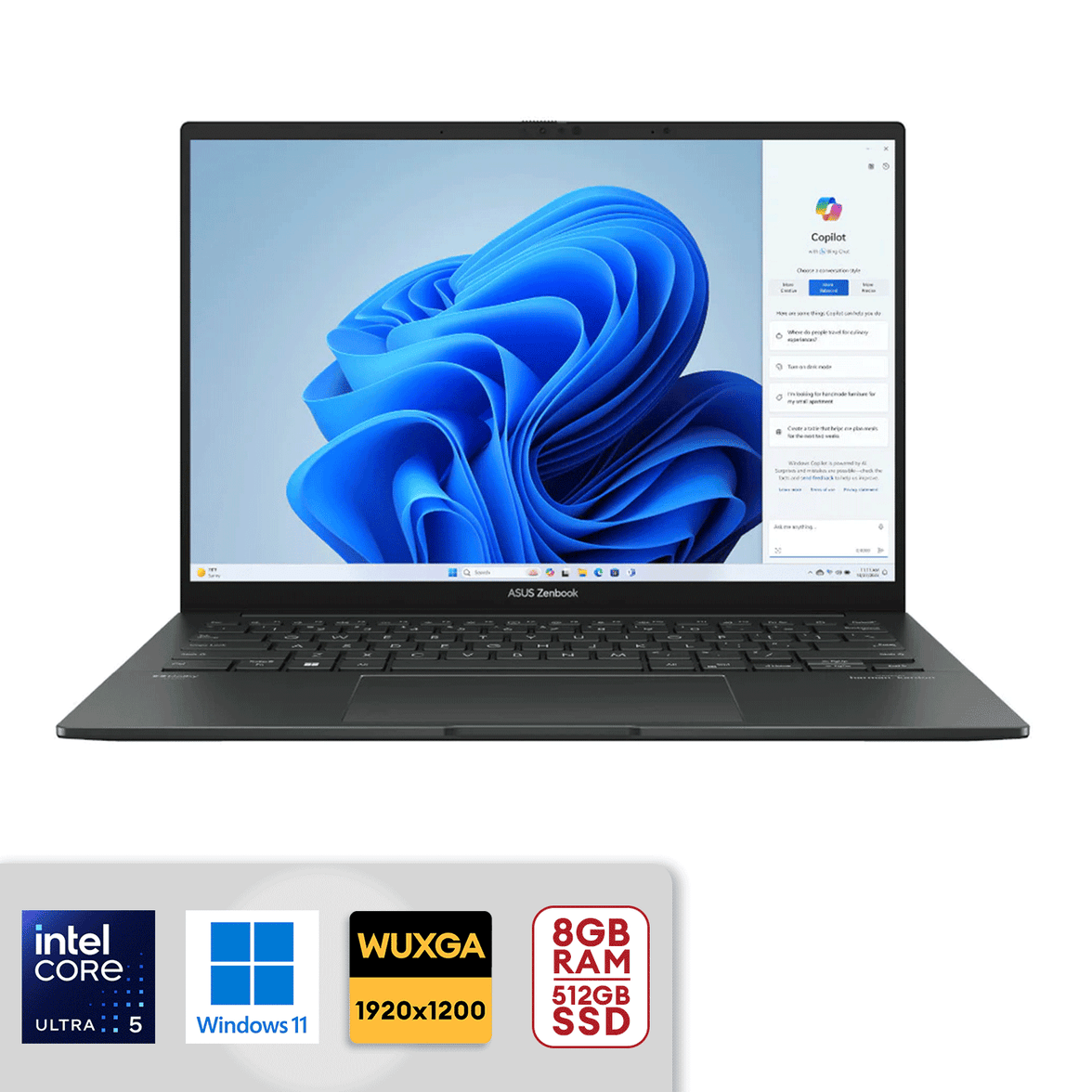 Asus Zenbook 14 OLED 14 WUXGA Touch Laptop Ultra 5 Intel Evo 8GB/ 512GB SSD Win11 Q415-Jasper Gray