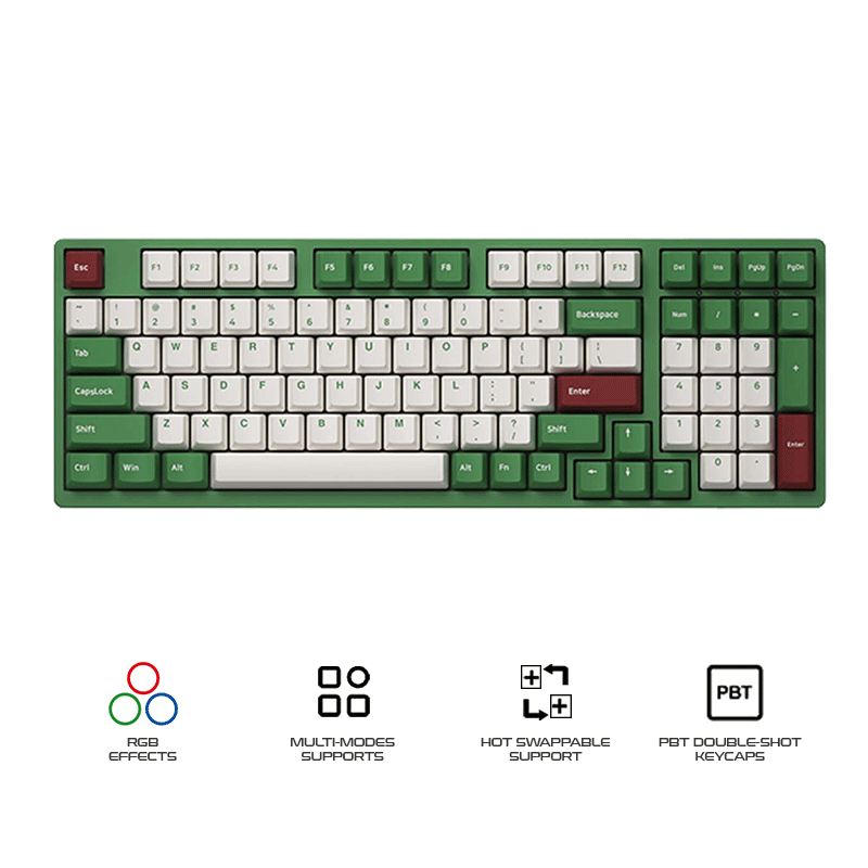 Akko Matcha Red Bean 3098B Plus Multi-Mode Hot-Swappable Mechanical Keyboard