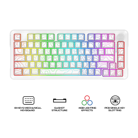 E-Yooso Z-82 Tri-Mode RGB 81Keys Mechanical Keyboard White (Silverwood Switch)