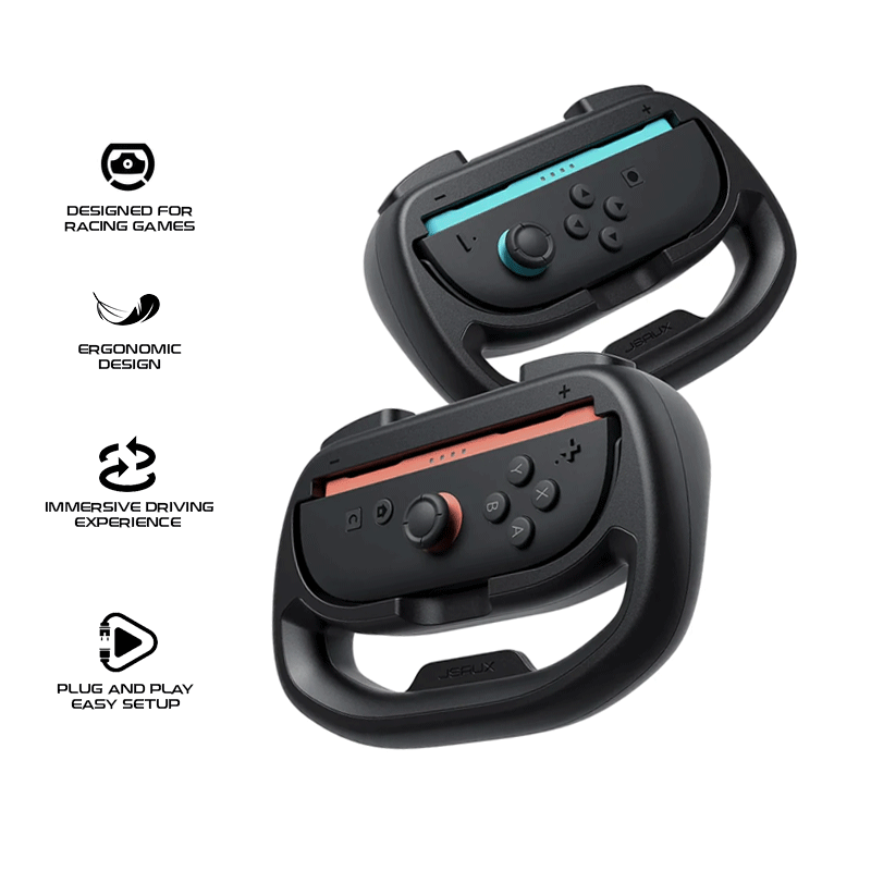 JSAUX Racing Steering Wheel For Nintendo Switch 2 GP0403 (Black)