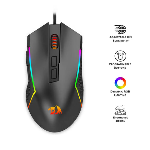 REDRAGON M613-RGB Trident Lite Wired Gaming Mouse (Black)