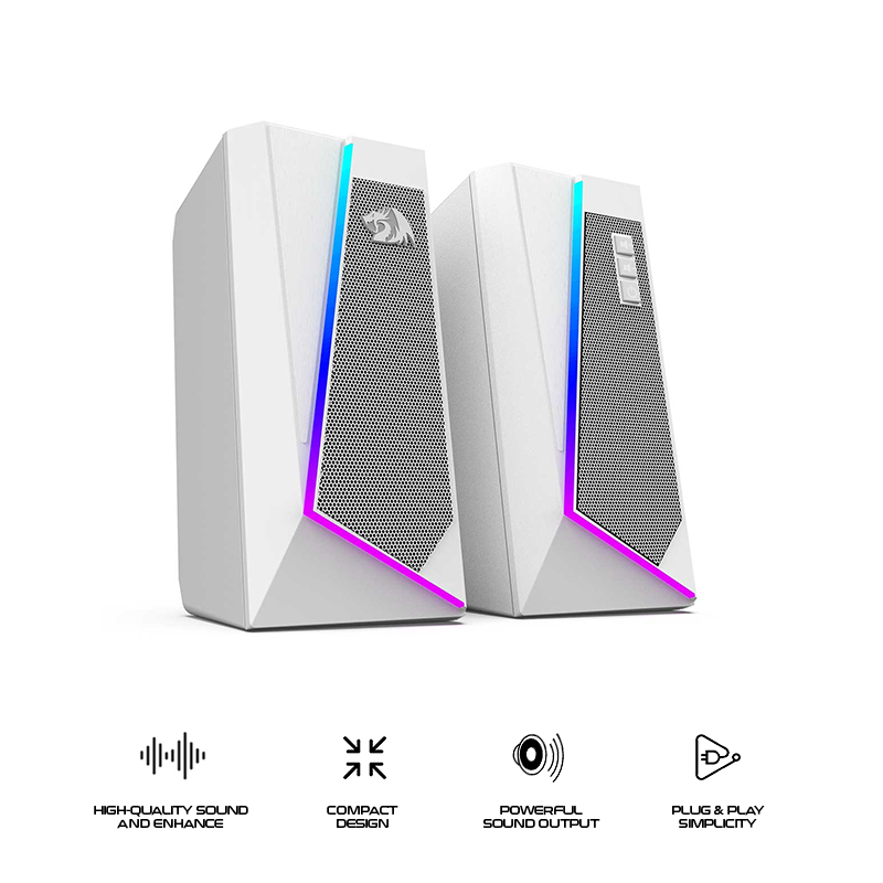 Redragon Anvil Stereo Gaming Speaker White GS520W