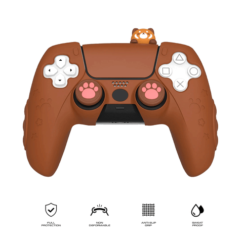 IINE Red Panda Silicone Protective Case for PS5 Controller (Brown) (L990)