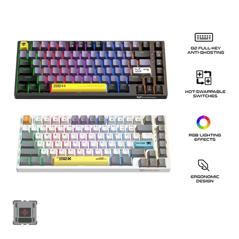 Onikuma G58 82-Key RGB Wired Hot-Swappable Mechanical Keyboard (Tea Axis Switch)