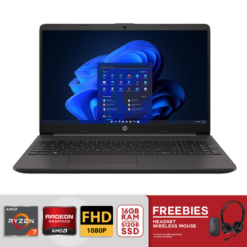 HP 15.6" 255 G10 Laptop AMD Ryzen 7 16/512gb SSD Win 11 - Dark Ash Silver