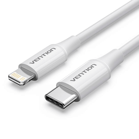 VENTION USB 2.0 Type-C Male to Lightning Male 3A Cable 1M (White) [LAJWF]