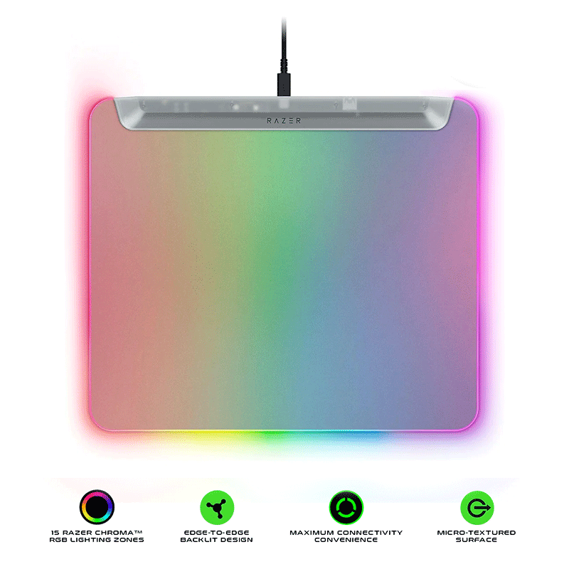 Razer Firefly V2 Pro- Multi-zone Chroma Gaming Mouse Mat Phantom White Edition