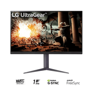 LG UltraGear 32GS75Q-B 32" QHD (2560x1440) 180Hz 1ms GTG G-Sync Compatible DisplayHDR 400 With Height/ Pivot/ Tilt Adjustments IPS Gaming Monitor