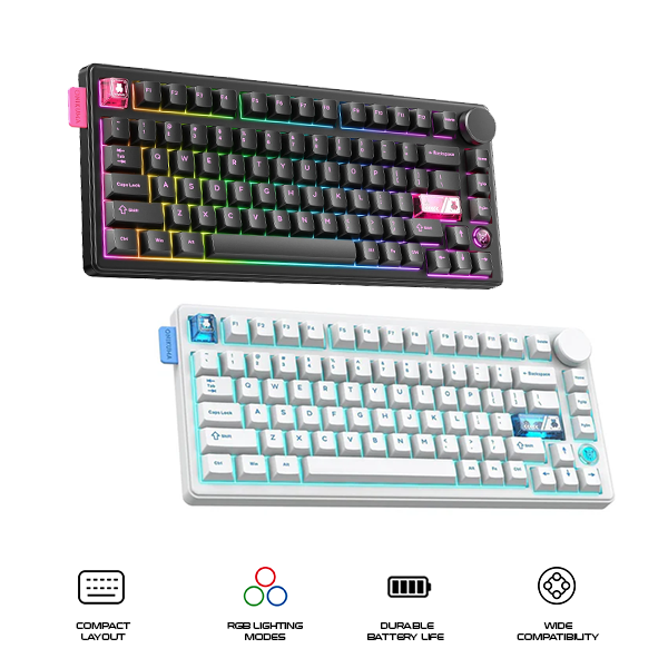 Onikuma MT706 Tri-Mode RGB 81 Keys Mechanical Keyboard