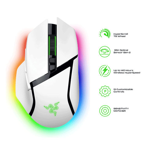 Razer Basilisk V3 Pro 35K Ergonomic Wireless Gaming Mouse White Edition