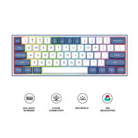 Redragon K717 Alcor RGB 61 Keys 60% QMK/VIA Gasket Mounted Wireless Mechanical Gaming Keyboard