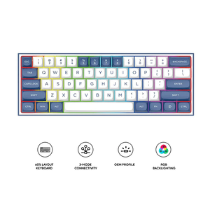 Redragon K717 Alcor RGB 61 Keys 60% QMK/VIA Gasket Mounted Wireless Mechanical Gaming Keyboard