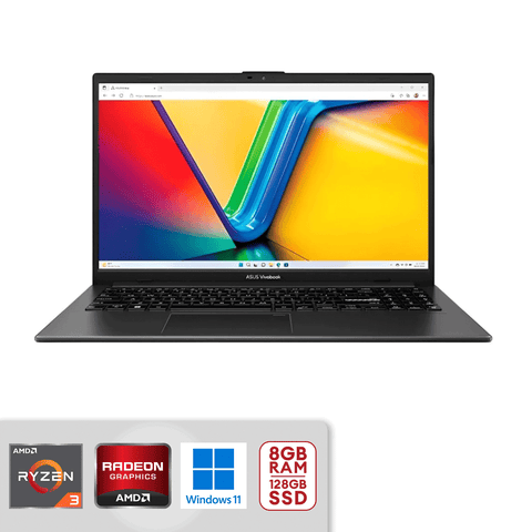 Asus Vivobook Go 15.6" FHD Laptop AMD Ryzen 3-7320u 8GB/128GB Win11 - Mixed Black (E1504fa-As3)