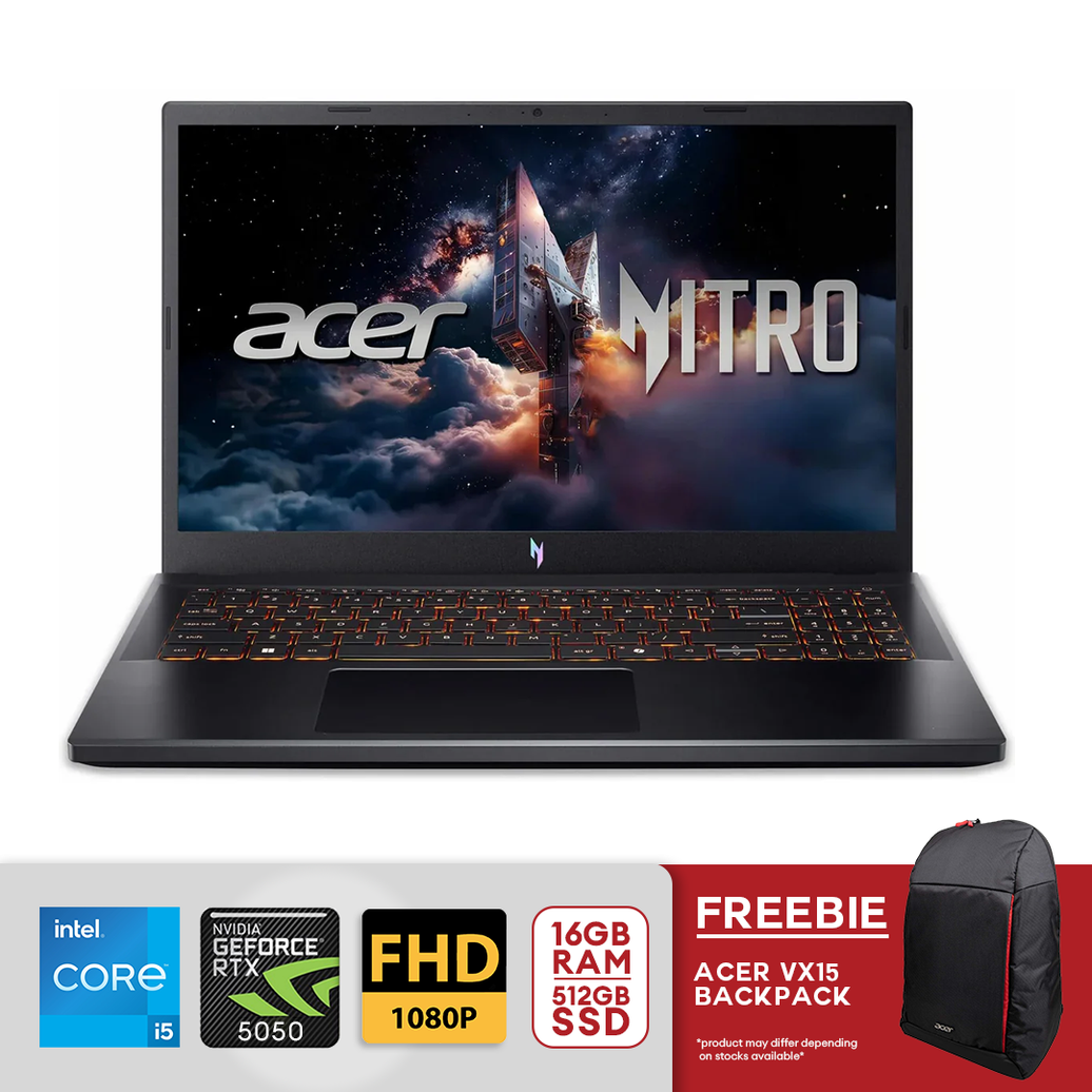 Acer Nitro V 15 ANV15-52-572T 15.6" FHD 165Hz i5-13420H 16GB/512SSD RTX 5050 Win11 Obsidian Black