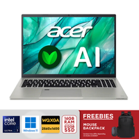 Acer - Aspire Vero 16 AV16-51P-7063 16" WQXGA Eco-Friendly Intel Core Ultra 7-155U 16GB LPDDR5X 512GB PCIe Gen 4 SSD - Cobbles Stone Gray